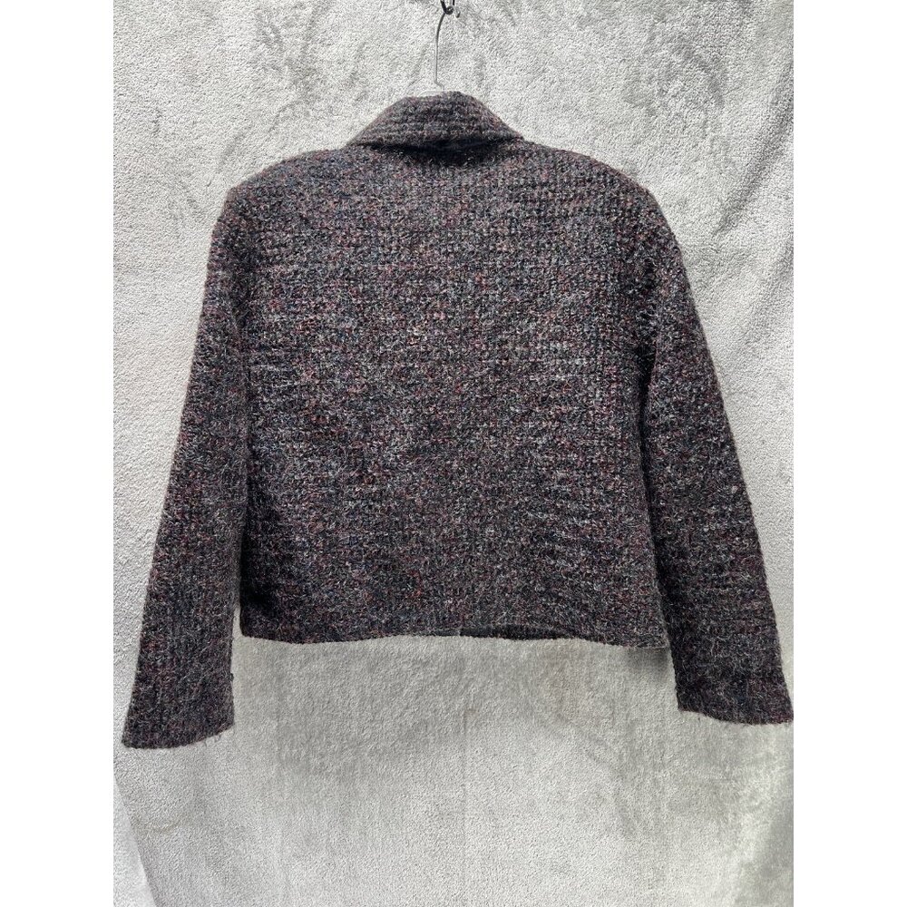 PETITE SOPHISTICATE Women’s Large Brown Speckled CARDIGAN MOHAIR BLEND SWEATER - Picture 4 of 5